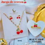 juego cereza con anillo oro chino 24&