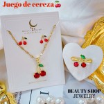 juego cereza con anillo oro chino 24&