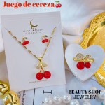 juego cereza con anillo oro chino 24&