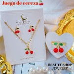 juego cereza con anillo oro chino 24&