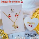 juego cereza con anillo oro chino 24&