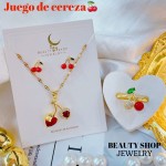 juego cereza con anillo oro chino 24&