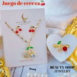 juego cereza con anillo oro chino 24&