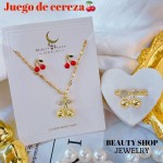 juego cereza con anillo oro chino 24&