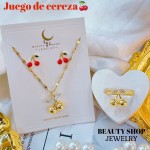 juego cereza con anillo oro chino 24&