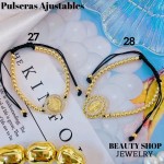 pulsera balin ajustable oro chino 12.50&