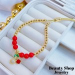 pulsera balin ajustable con dije cereza 13.5&