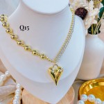 #Q cadena pedreria con dije corazon