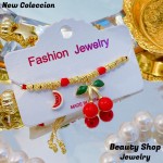 pulsera balin raya con dije cereza