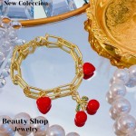 pulsera eslabon con dije cereza 