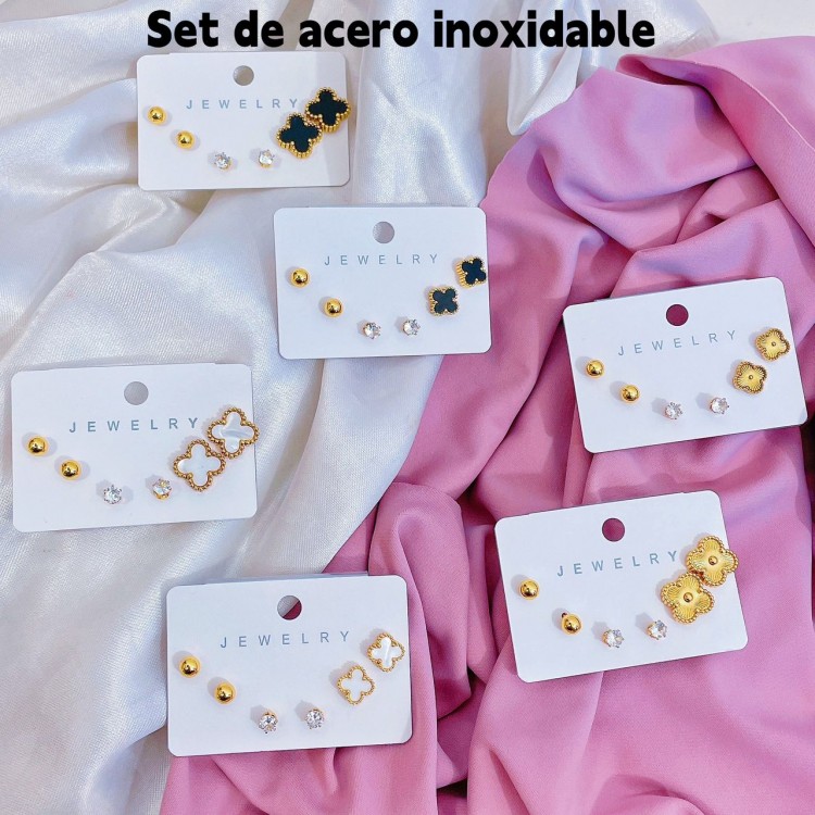 set zarcillo van cleff  acero 15.50&