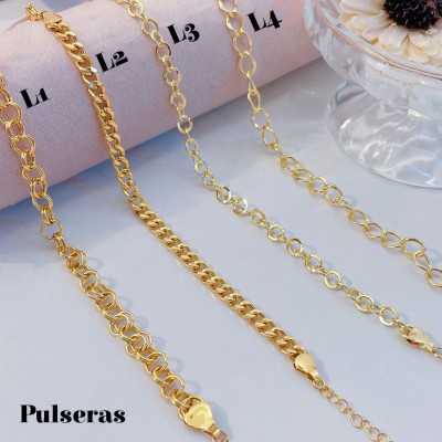 #L Pulsera sin dije  oro chino 8&