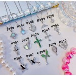 #p cadena con dije plateado  solo dije 1.85$ (12.50&）14&con ajustable 2.7$