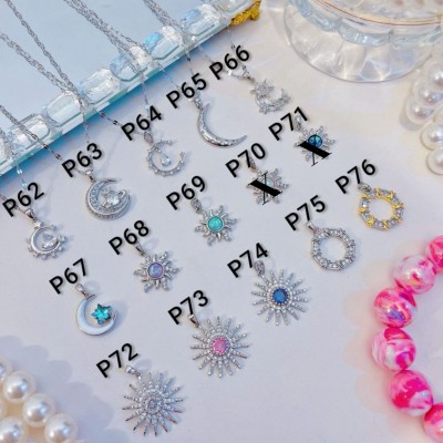 #p cadena con dije plateado  solo dije 1.85$ (12.50&）14&con ajustable 2.7$
