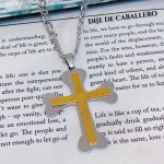 Dije caballero acero doble color 7.7&