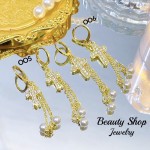 zarcillo largo con perla 8.5&