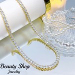 choker de Pedreria lujo oro chino 16&