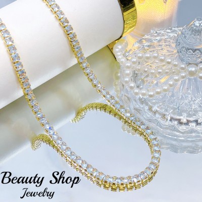 choker de Pedreria lujo oro chino 16&