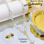 juego corbatin perla oro chino 13.5&