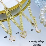 Cadena figura con tije circón Oro chino (&10.5) Cadena figura con tije circón Oro chino (&10.5)