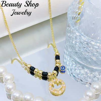 choker nuevo con color balín oro chino （&12）