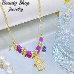 choker nuevo con color balín oro chino （&12）