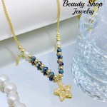 choker nuevo con color balín oro chino （&12）