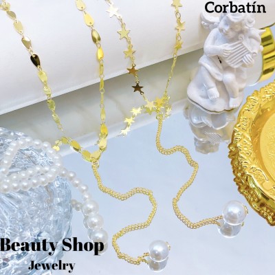 corbatin con perla oro chino (&7.5）