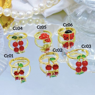 Anillo cereza oro chino 18k （&6）