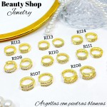 #1 #r Argolla piedras blanco (&5) precio Neto 