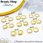 #1 #r Argolla piedras blanco (&5) precio Neto 