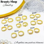 #1 #r Argolla piedras blanco (&5) precio Neto 