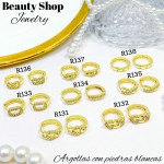 #1 #r Argolla piedras blanco (&5) precio Neto 