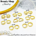 #1 #r Argolla piedras blanco (&5) precio Neto 