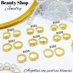 #1 #r Argolla piedras blanco (&5) precio Neto 