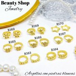 #1 #r Argolla piedras blanco (&5) precio Neto 