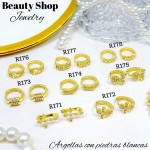 #1 #r Argolla piedras blanco (&5) precio Neto 