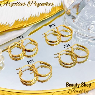 #P Argolla liso acero pequeño & (&2）