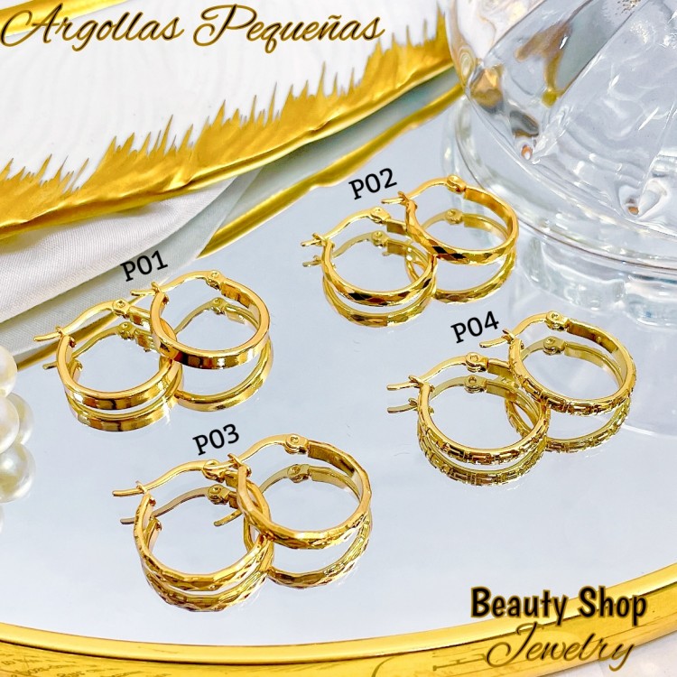 #P Argolla liso acero pequeño & (&2）