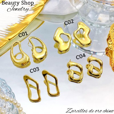#C zarcillo oro chino 9&