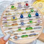 #B Anillos lujo ajustable Baño oro 18k 8.5& (1.25*)