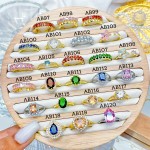 #B Anillos lujo ajustable Baño oro 18k 8.5& (1.25*)