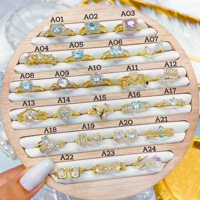 #A anillo ajustable oro chino &8.5