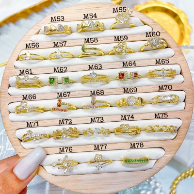 #m Anillos ajustable baño gold Field18k (&7)