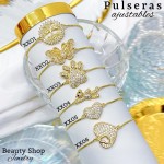 #3 Pulsera ajustable oro chino (43 modelos) (9.50&)）(1.75*)