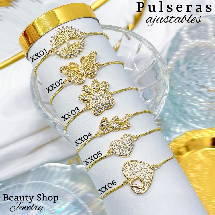 #3 Pulsera ajustable oro chino (43 modelos) (9.50&)）(1.75*)