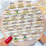 #B Anillos lujo ajustable Baño oro 18k 8.5& (1.25*)