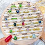 #B Anillos lujo ajustable Baño oro 18k 8.5& (1.25*)