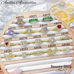 #B Anillos lujo ajustable Baño oro 18k 8.5& (1.25*)