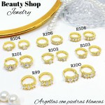 #1 #r Argolla piedras blanco (&5) precio Neto 